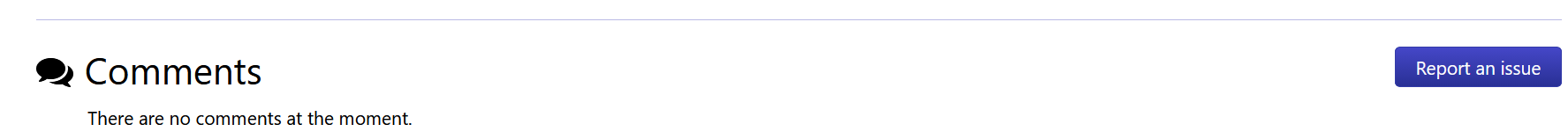Button labelled "Report an issue"